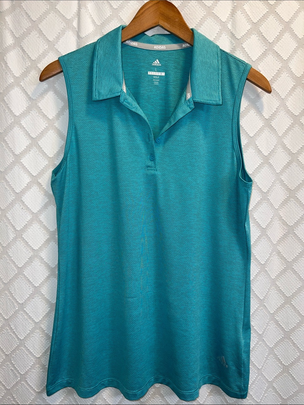 adidas Teal Sleeveless Golf Polo Tank, size L, EUC